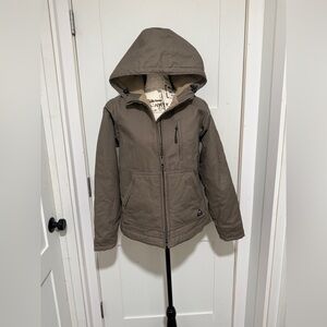 Ridge cut Flex Sanded Duck Sherpa Lined Hooded Jacket